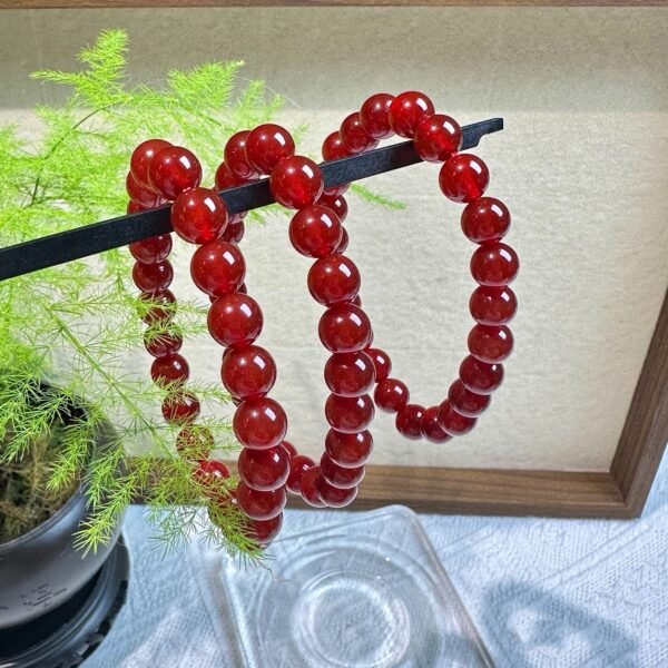 Natural Carnelian Single-Strand Bracelet | 6mm 8mm 10mm Classic Sizes | Authentic Crystal