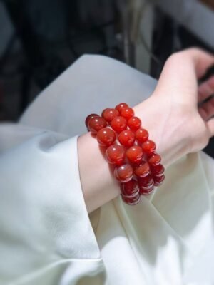 Natural Carnelian Single-Strand Bracelet | 6mm 8mm 10mm Classic Sizes | Authentic Crystal