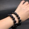 Natural Black Obsidian Single-Strand Bracelet | 6mm 8mm 10mm | Protection & Grounding Shield