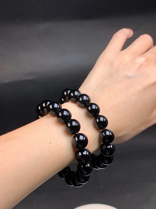 Natural Black Obsidian Single-Strand Bracelet | 6mm 8mm 10mm | Protection & Grounding Shield
