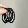 Natural Black Obsidian Single-Strand Bracelet | 6mm 8mm 10mm | Protection & Grounding Shield